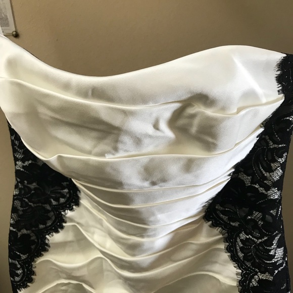 David’s Bridal Strapless Satin and Lace Dress - Picture 3 of 8